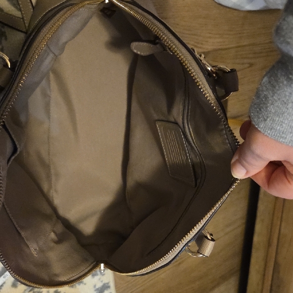 COACH DOME SATCHEL Taupe Handbag/Crossbody - Picture 12 of 15